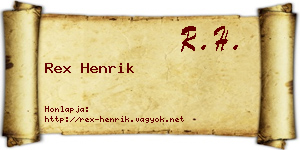 Rex Henrik névjegykártya